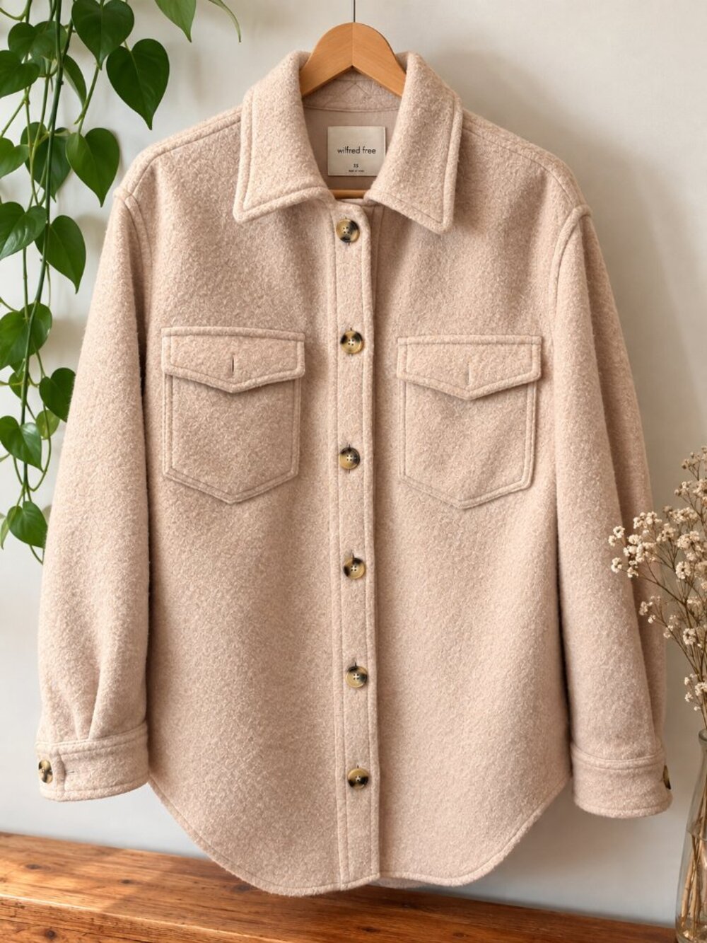 Aritzia Wilfred Free Blush Oversized Shacket